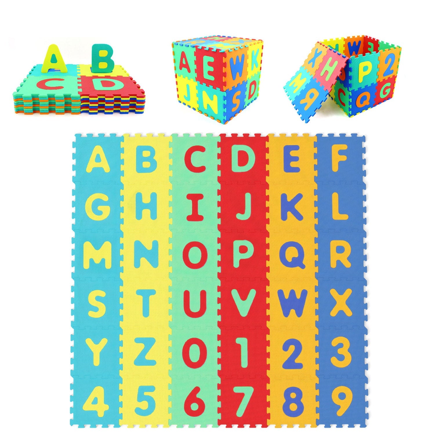 36-Piece Interlocking Baby Floor Puzzle Tiles – Educational Alphabet Play Mat for Kids