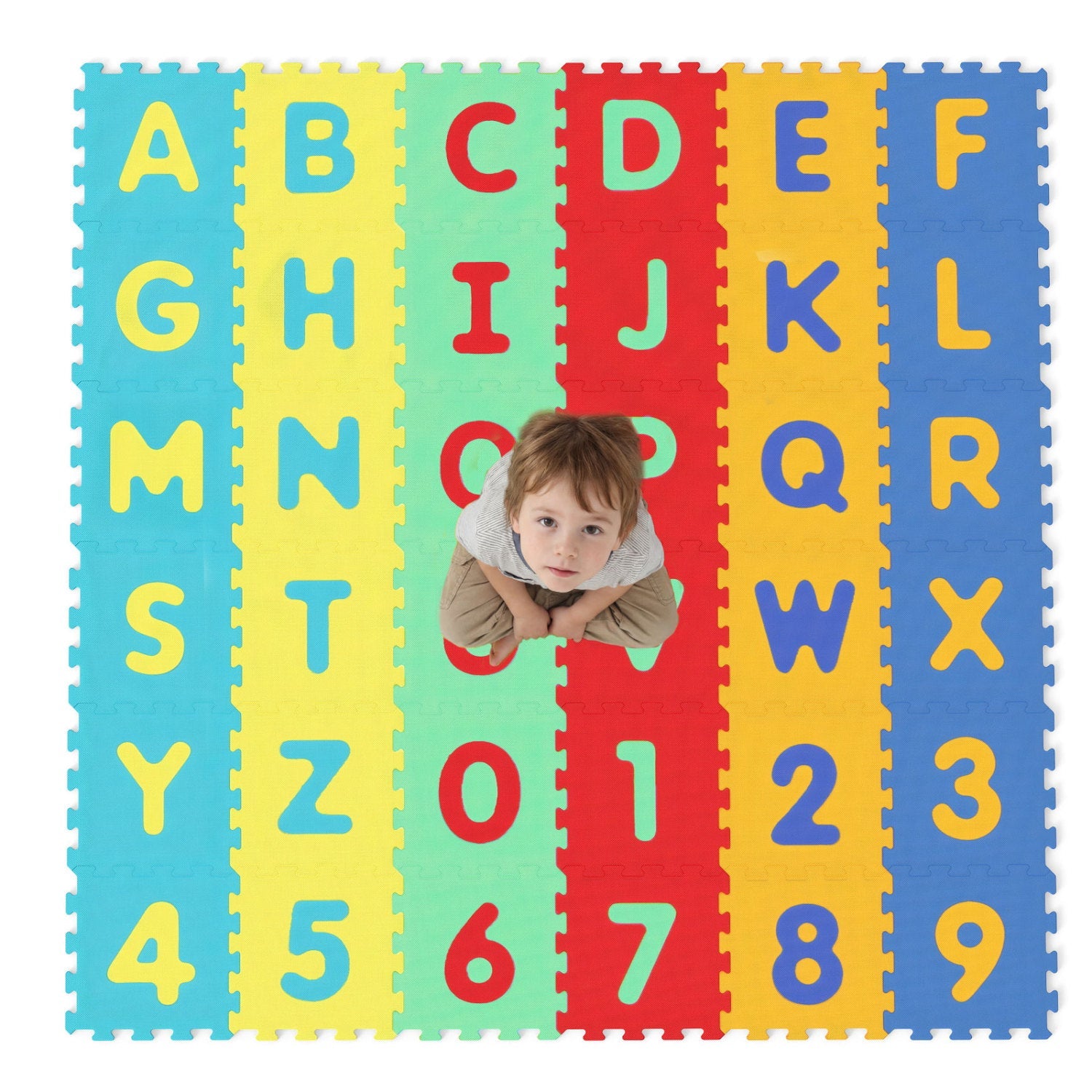 36-Piece Interlocking Baby Floor Puzzle Tiles – Educational Alphabet Play Mat for Kids