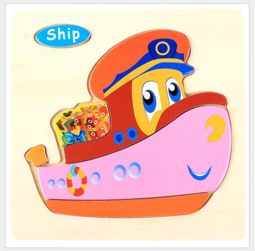 3D Wooden Animal & Vehicle Puzzle – Early Learning Jigsaw Toy for Kids