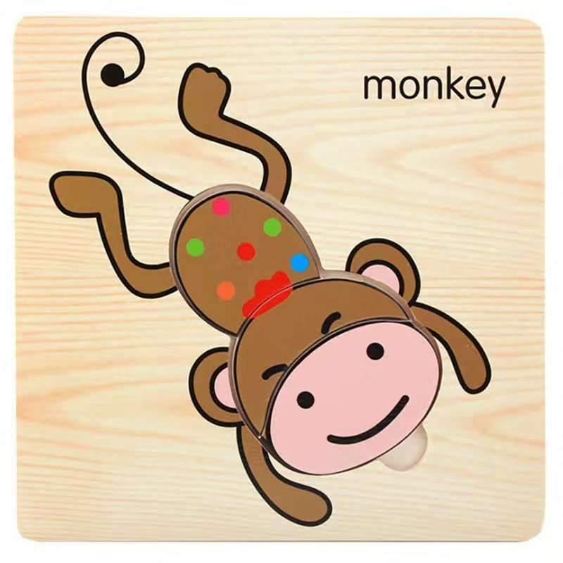 3D Wooden Animal & Car Puzzle – Intelligence Educational Toy for Children