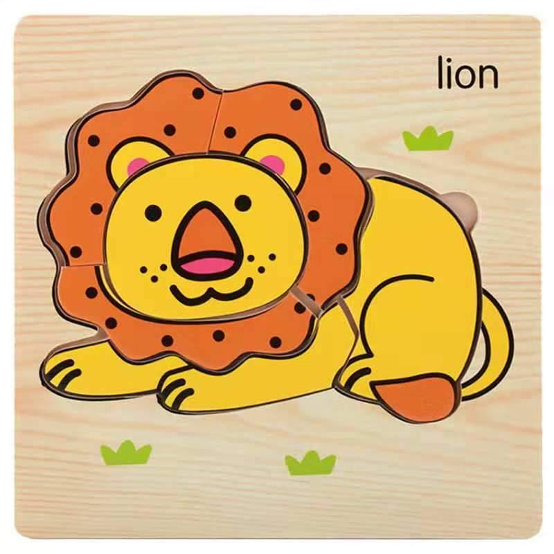 3D Wooden Animal & Car Puzzle – Intelligence Educational Toy for Children