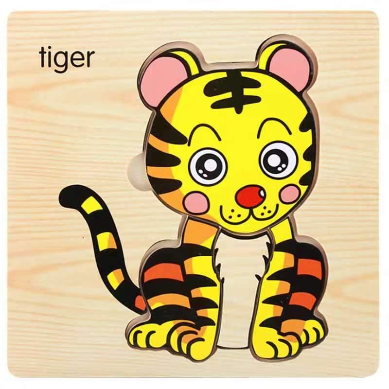 3D Wooden Animal & Car Puzzle – Intelligence Educational Toy for Children