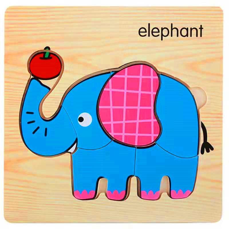 3D Wooden Animal & Car Puzzle – Intelligence Educational Toy for Children