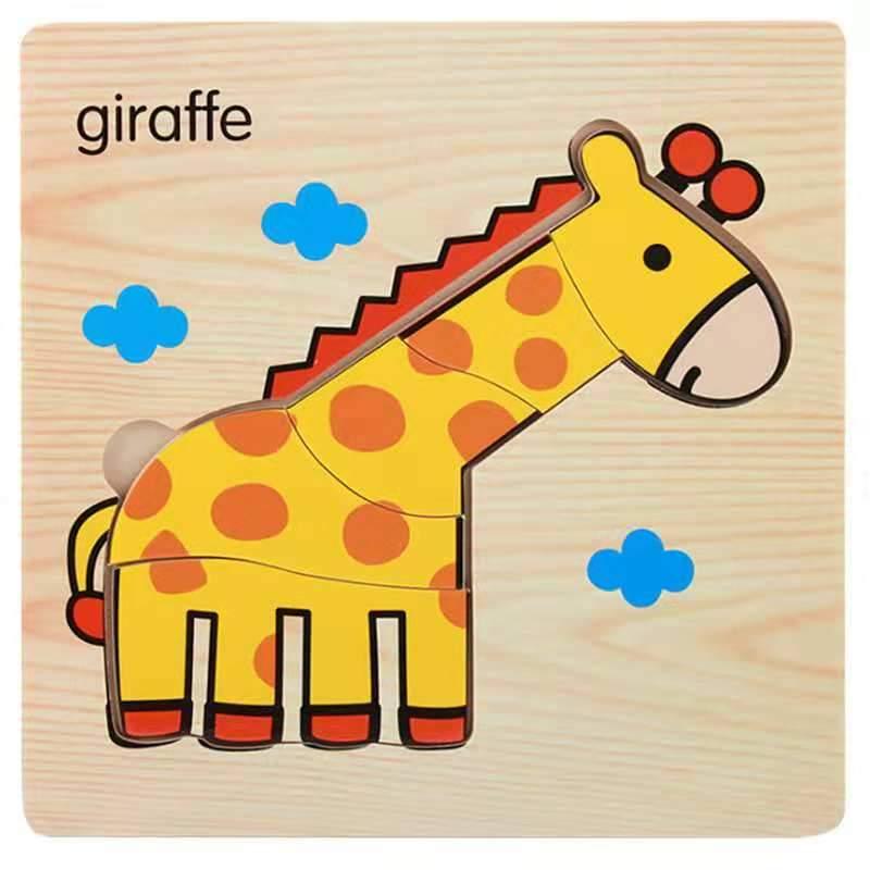 3D Wooden Animal & Car Puzzle – Intelligence Educational Toy for Children
