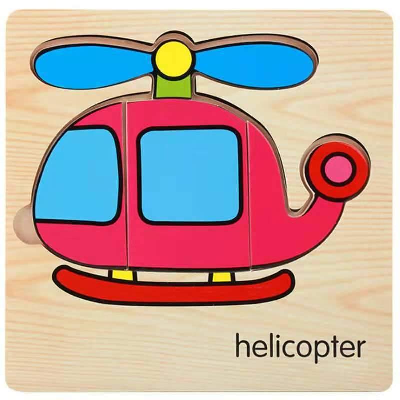 3D Wooden Animal & Car Puzzle – Intelligence Educational Toy for Children