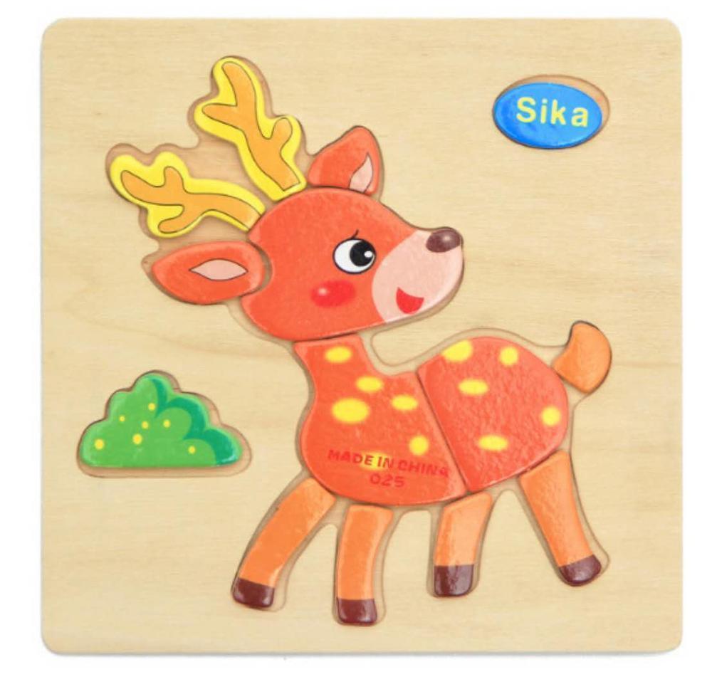 3D Wooden Animal & Car Puzzle – Intelligence Educational Toy for Children