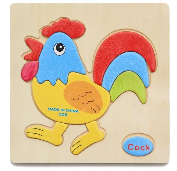 3D Wooden Animal & Car Puzzle – Intelligence Educational Toy for Children