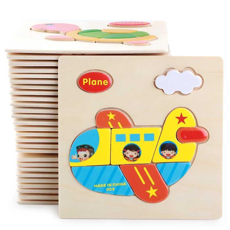 3D Wooden Animal & Car Puzzle – Intelligence Educational Toy for Children