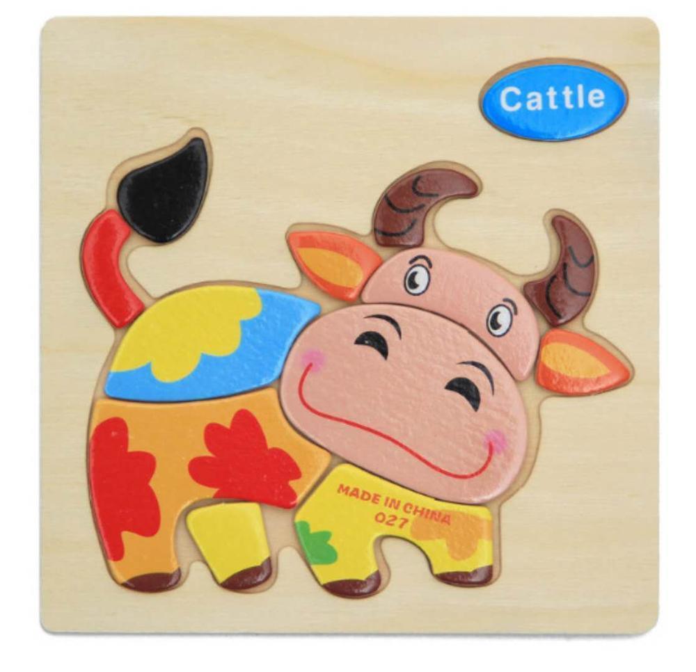 3D Wooden Animal & Car Puzzle – Intelligence Educational Toy for Children