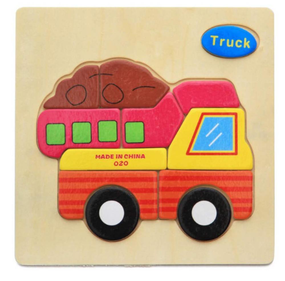 3D Wooden Animal & Car Puzzle – Intelligence Educational Toy for Children