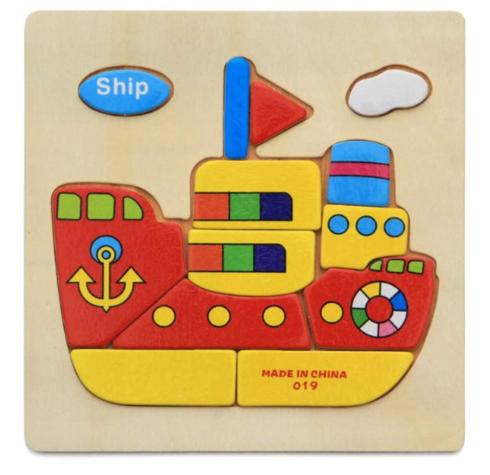 3D Wooden Animal & Car Puzzle – Intelligence Educational Toy for Children