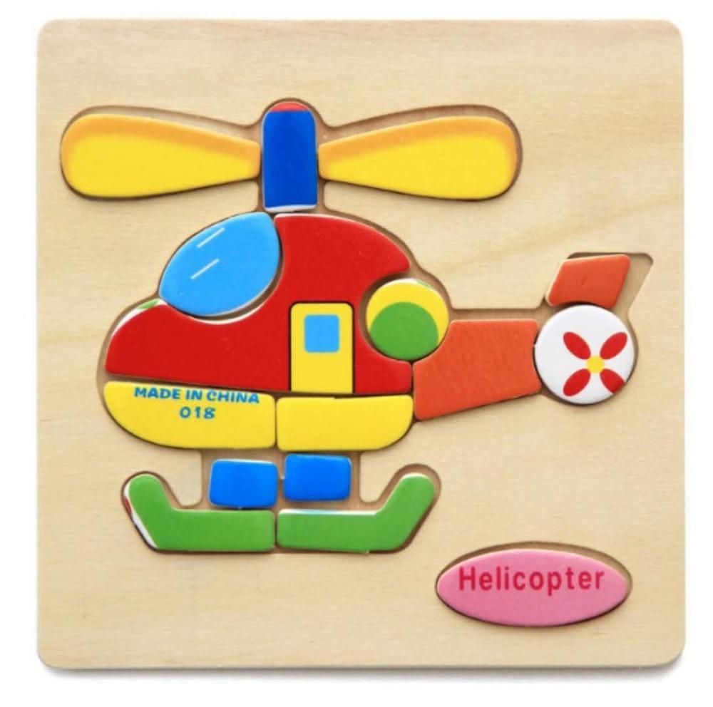 3D Wooden Animal & Car Puzzle – Intelligence Educational Toy for Children