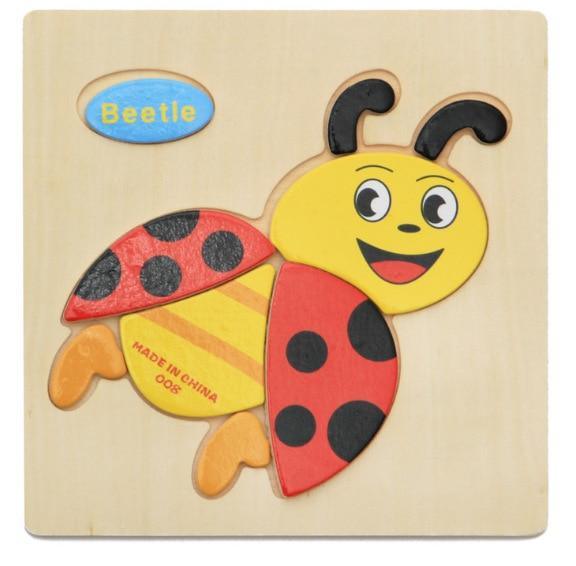 3D Wooden Animal & Car Puzzle – Intelligence Educational Toy for Children