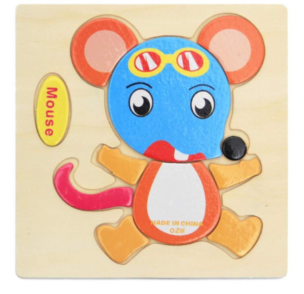3D Wooden Animal & Car Puzzle – Intelligence Educational Toy for Children