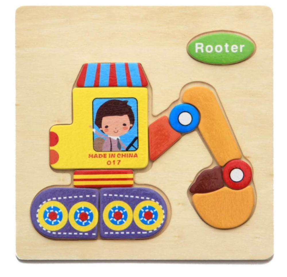 3D Wooden Animal & Car Puzzle – Intelligence Educational Toy for Children