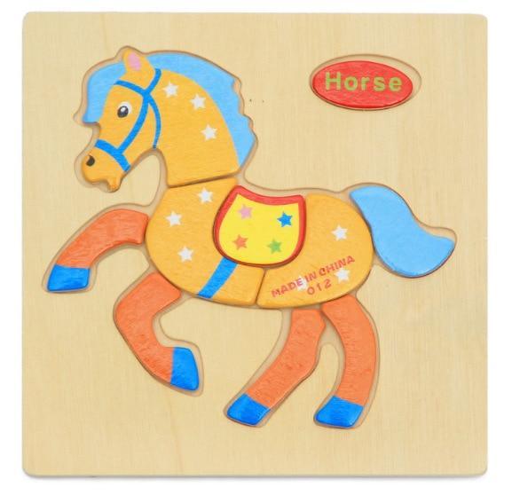 3D Wooden Animal & Car Puzzle – Intelligence Educational Toy for Children