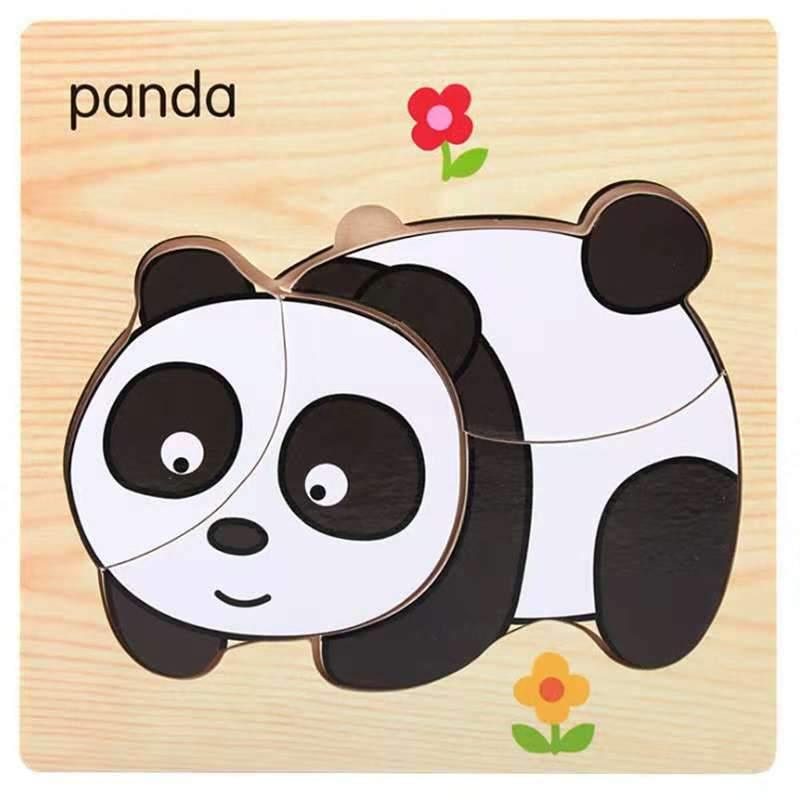 3D Wooden Animal & Car Puzzle – Intelligence Educational Toy for Children