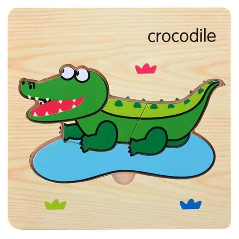3D Wooden Animal & Car Puzzle – Intelligence Educational Toy for Children