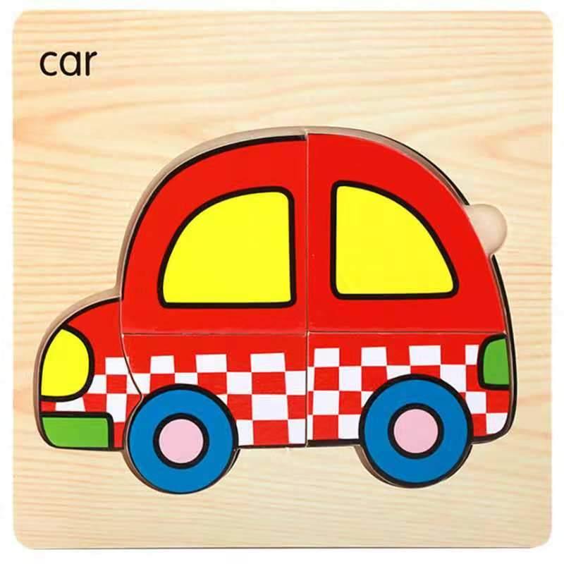 3D Wooden Animal & Car Puzzle – Intelligence Educational Toy for Children
