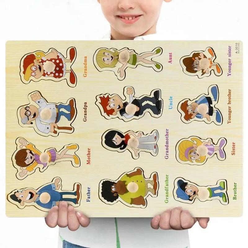 3D Colorful Geometry Wood Puzzle – Montessori Shape Cognition Toy for Kids