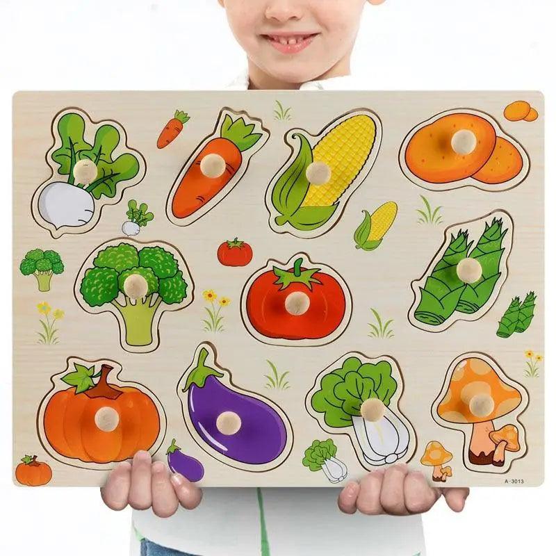 3D Colorful Geometry Wood Puzzle – Montessori Shape Cognition Toy for Kids