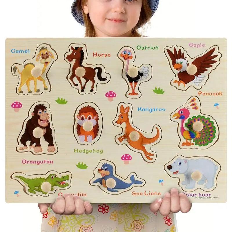 3D Colorful Geometry Wood Puzzle – Montessori Shape Cognition Toy for Kids