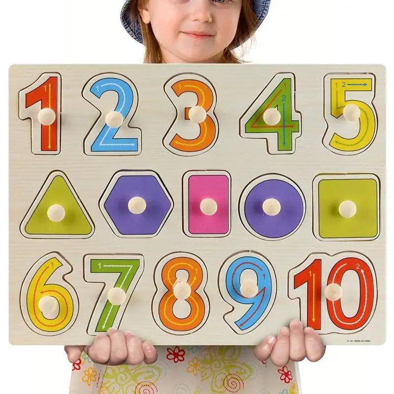 3D Colorful Geometry Wood Puzzle – Montessori Shape Cognition Toy for Kids