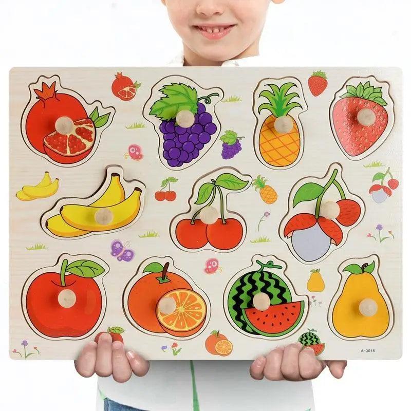 3D Colorful Geometry Wood Puzzle – Montessori Shape Cognition Toy for Kids