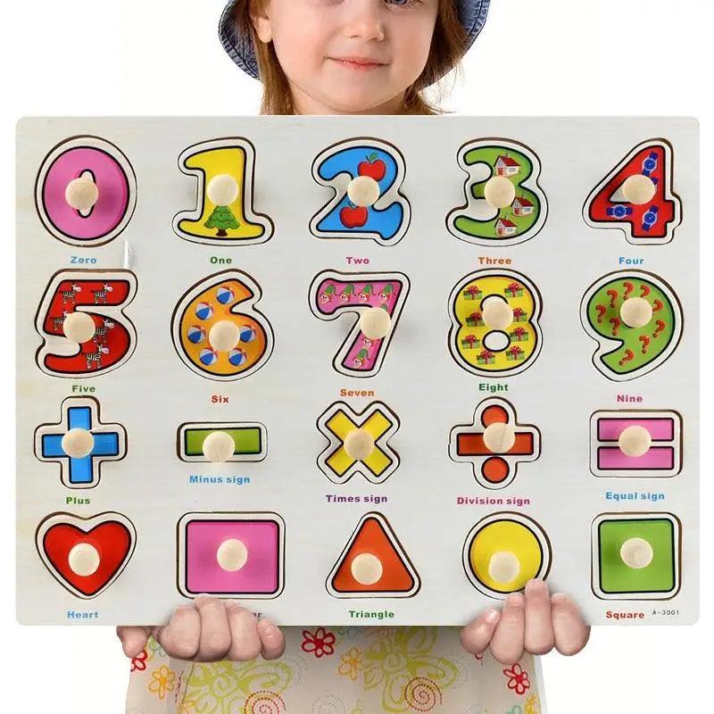 3D Colorful Geometry Wood Puzzle – Montessori Shape Cognition Toy for Kids