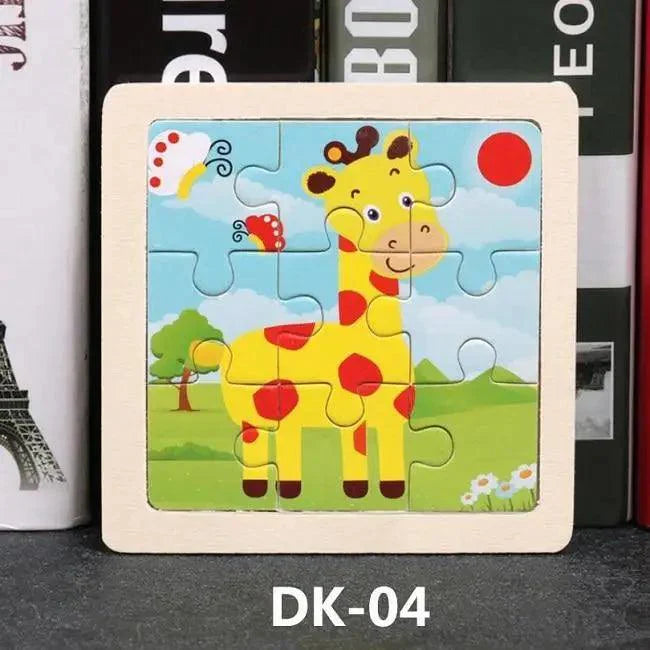 Animal & Vehicle Wooden Jigsaw Puzzle – Baby Educational Learning Toy for Kids