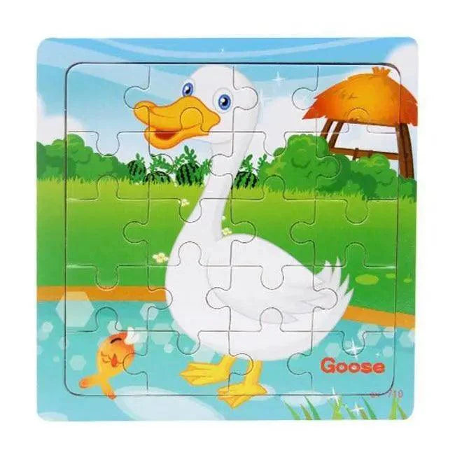 Animal & Vehicle Wooden Jigsaw Puzzle – Baby Educational Learning Toy for Kids
