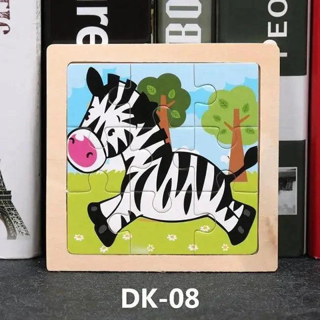 Animal & Vehicle Wooden Jigsaw Puzzle – Baby Educational Learning Toy for Kids