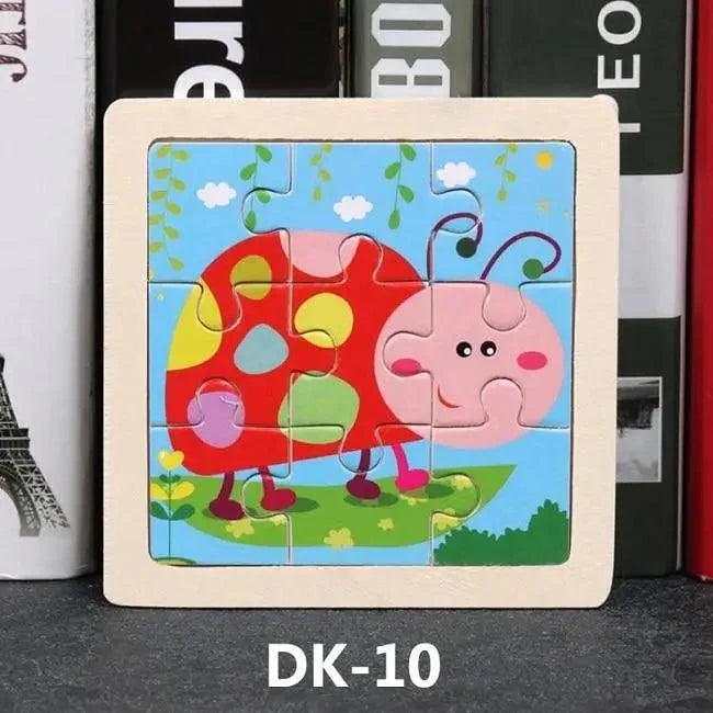 Animal & Vehicle Wooden Jigsaw Puzzle – Baby Educational Learning Toy for Kids
