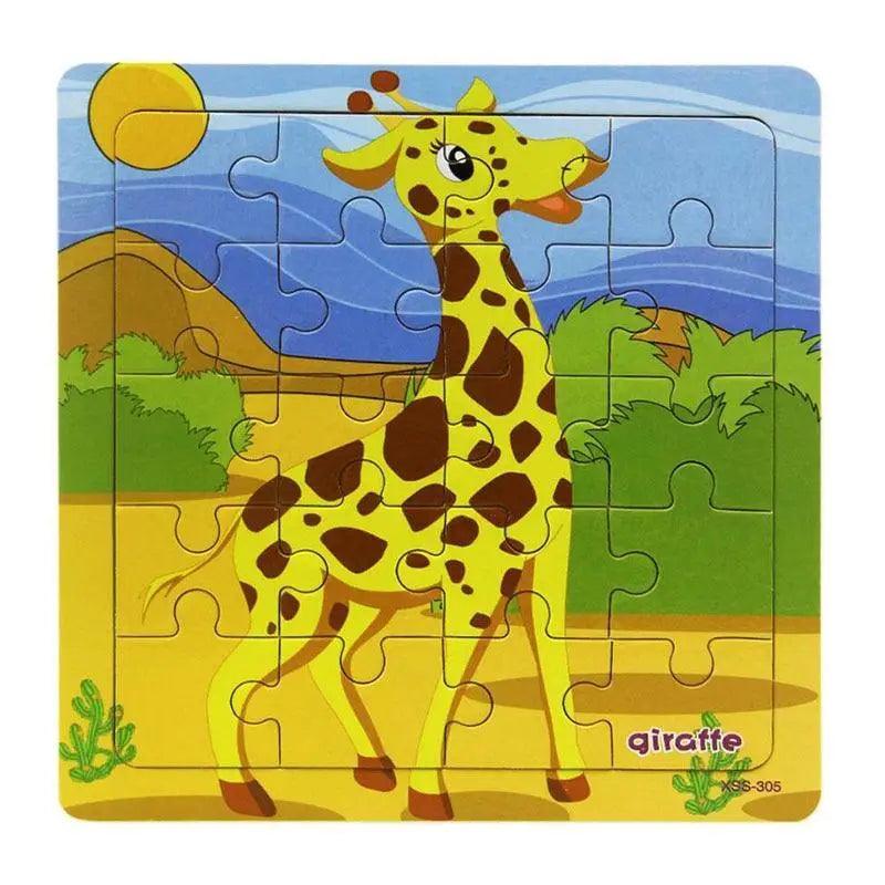 Animal & Vehicle Wooden Jigsaw Puzzle – Baby Educational Learning Toy for Kids