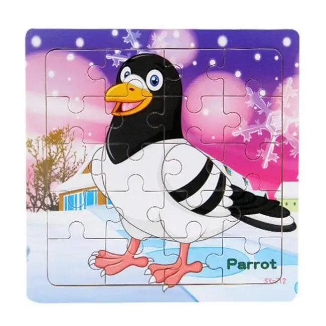 Animal & Vehicle Wooden Jigsaw Puzzle – Baby Educational Learning Toy for Kids
