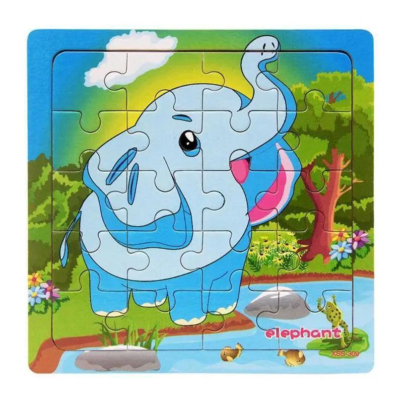 Animal & Vehicle Wooden Jigsaw Puzzle – Baby Educational Learning Toy for Kids