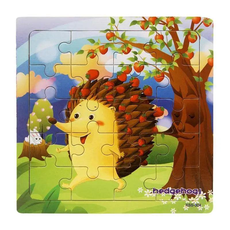 Animal & Vehicle Wooden Jigsaw Puzzle – Baby Educational Learning Toy for Kids