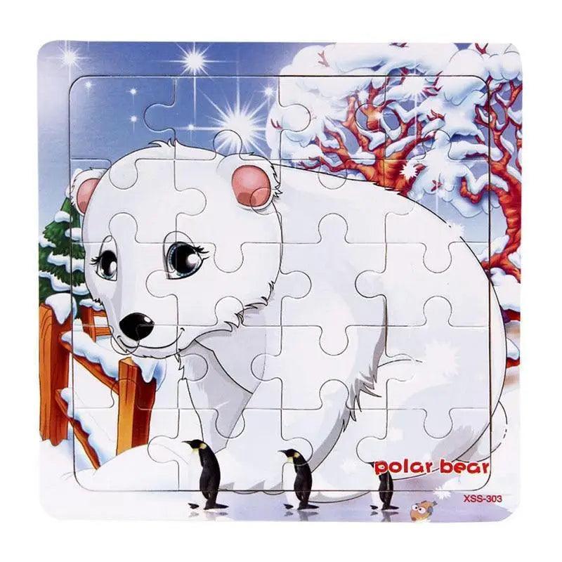 Animal & Vehicle Wooden Jigsaw Puzzle – Baby Educational Learning Toy for Kids