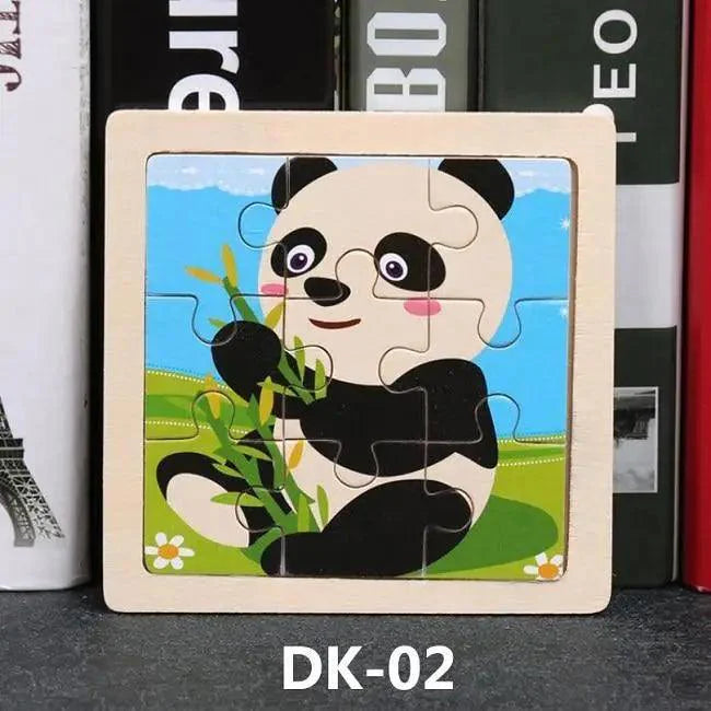 Animal & Vehicle Wooden Jigsaw Puzzle – Baby Educational Learning Toy for Kids