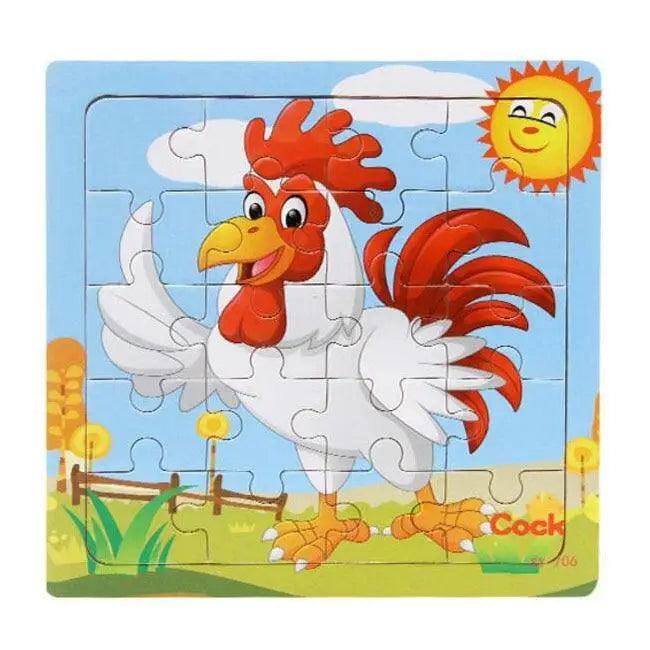 Animal & Vehicle Wooden Jigsaw Puzzle – Baby Educational Learning Toy for Kids