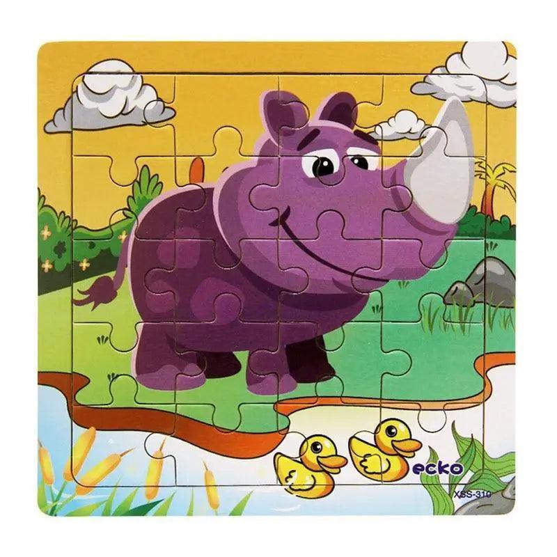 Animal & Vehicle Wooden Jigsaw Puzzle – Baby Educational Learning Toy for Kids
