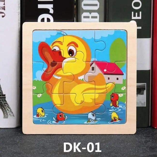 Animal & Vehicle Wooden Jigsaw Puzzle – Baby Educational Learning Toy for Kids