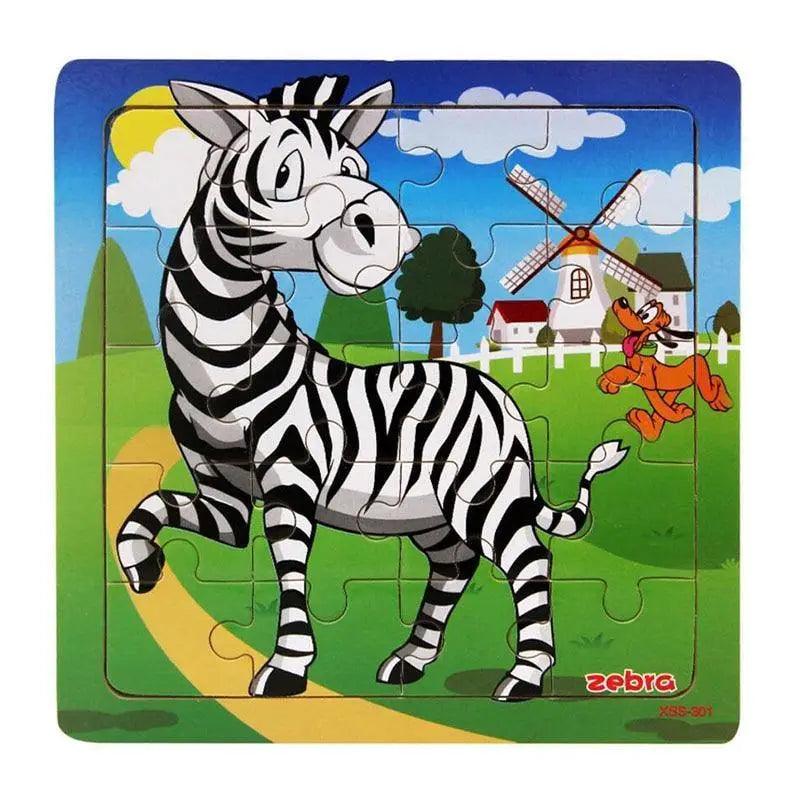 Animal & Vehicle Wooden Jigsaw Puzzle – Baby Educational Learning Toy for Kids