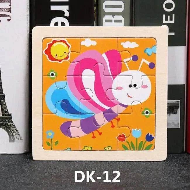 Animal & Vehicle Wooden Jigsaw Puzzle – Baby Educational Learning Toy for Kids