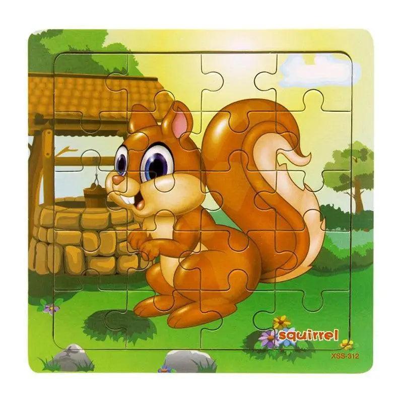 Animal & Vehicle Wooden Jigsaw Puzzle – Baby Educational Learning Toy for Kids