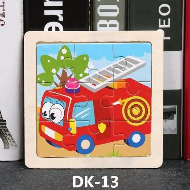 Animal & Vehicle Wooden Jigsaw Puzzle – Baby Educational Learning Toy for Kids