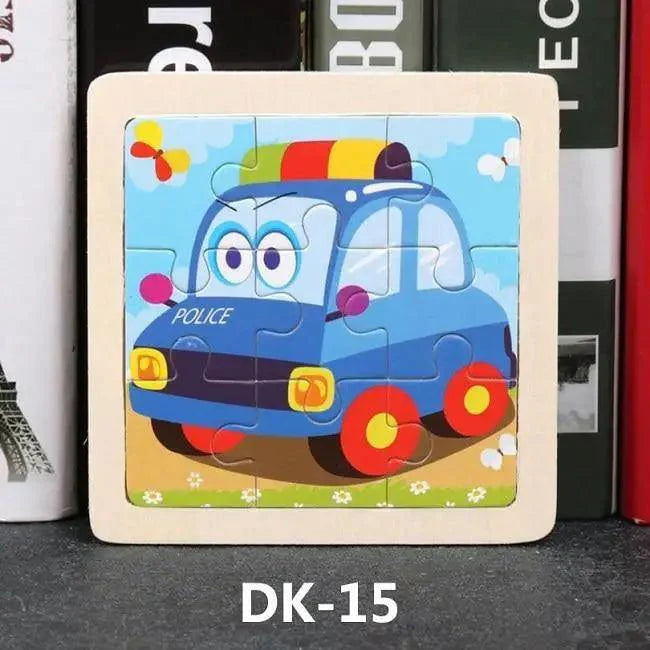 Animal & Vehicle Wooden Jigsaw Puzzle – Baby Educational Learning Toy for Kids