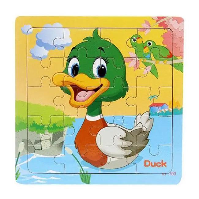 Animal & Vehicle Wooden Jigsaw Puzzle – Baby Educational Learning Toy for Kids