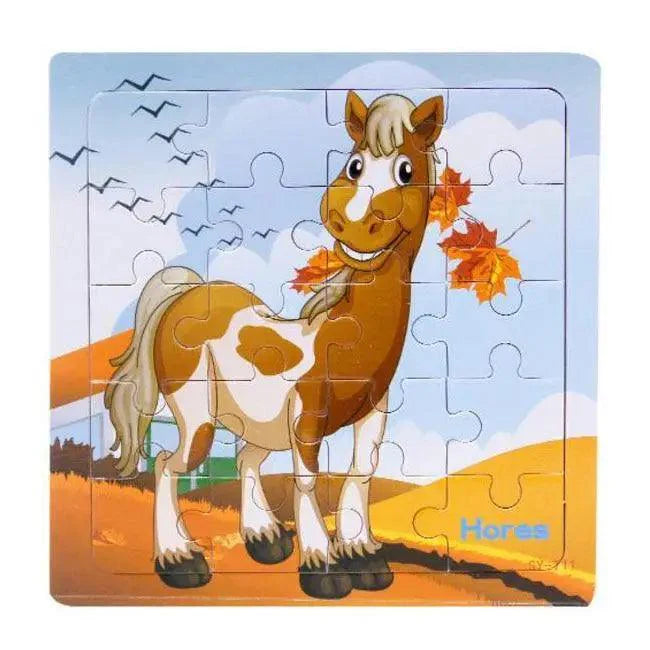 Animal & Vehicle Wooden Jigsaw Puzzle – Baby Educational Learning Toy for Kids