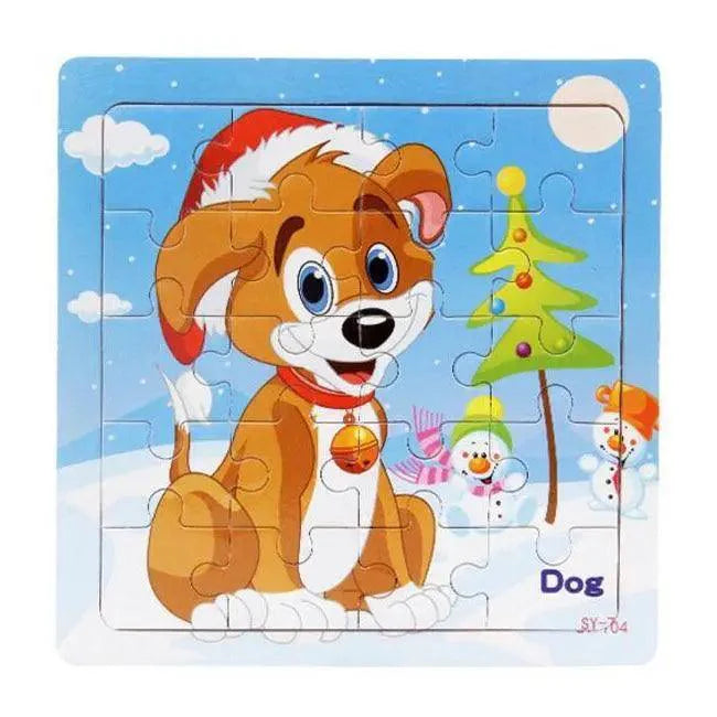 Animal & Vehicle Wooden Jigsaw Puzzle – Baby Educational Learning Toy for Kids